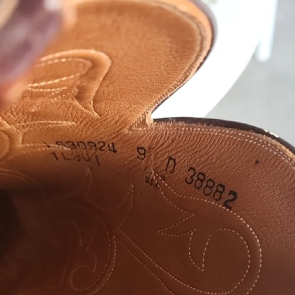 Lucchese Brown Cowboy Western Boots Exotic Leather - Picture 7 of 7